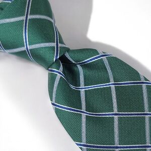 CLUB ROOM Elegant Necktie Green & Blu, Geometric Pattern, Silk & Polyester - NWT
